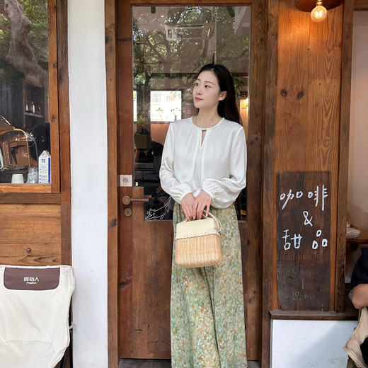 火桐hooton 花环锦簇 19姆米双乔卷边编织真丝上衣795098 商品图2