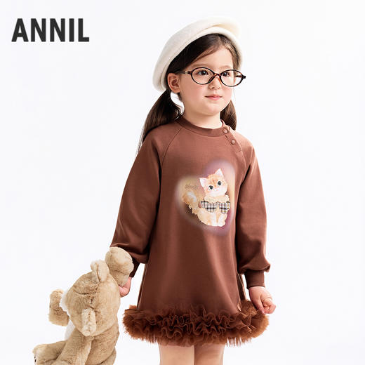 【实体店同款】女童长袖连衣裙秋季新款安奈儿童装XG533207 商品图2