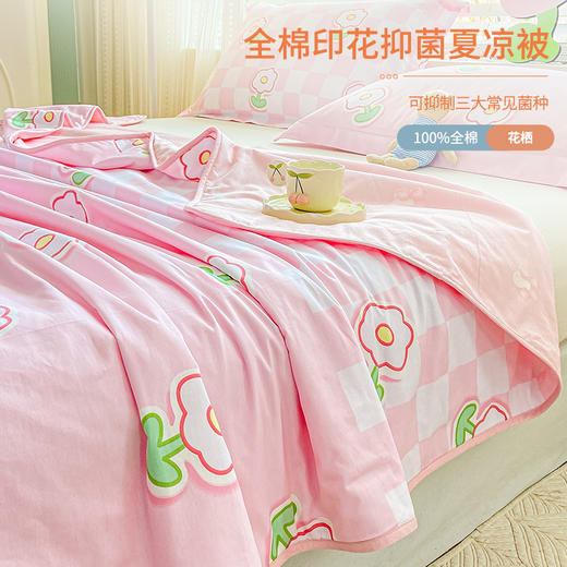 【维科家纺】全棉印花抑菌夏凉被-花栖 商品图2