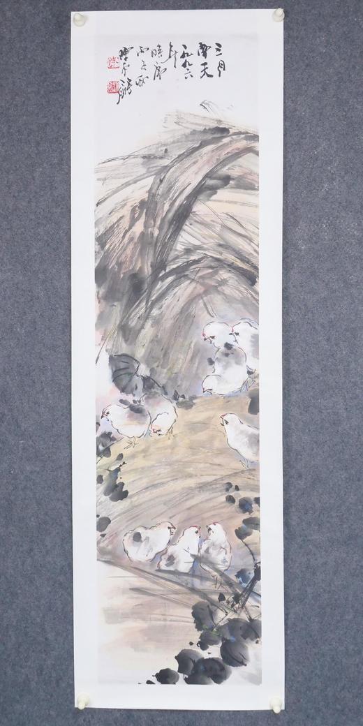 陈永锵《三月南天》国画原作138CM*34CM 手绘宣纸作品 商品图8