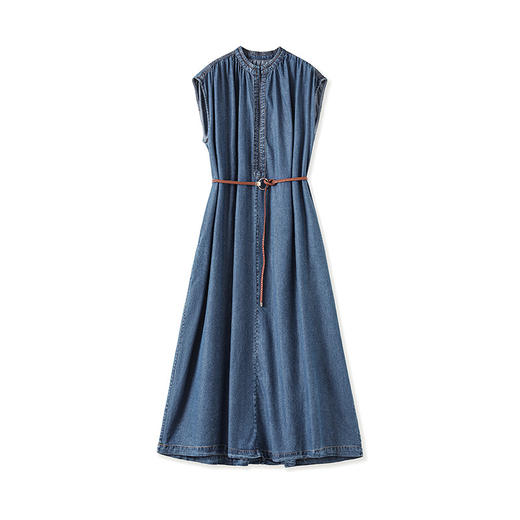 「高货wl」全新升级【铂金会员358/天猫479/差价121】(01001)洛诗琳气质莱赛尔连衣裙2025夏季法式天丝牛仔连衣裙女 商品图4