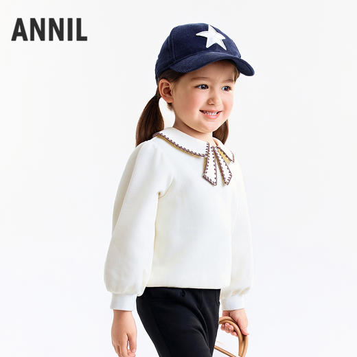 【实体店同款】女童翻领长袖卫衣秋季新款安奈儿童装XG531217 商品图1