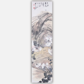 陈永锵《三月南天》国画原作138CM*34CM 手绘宣纸作品