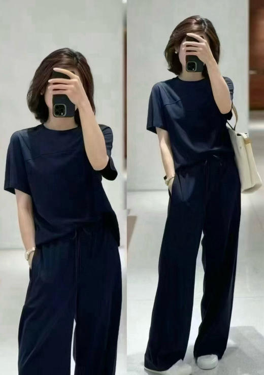 723-5 小禾渠道货 飞机装 套装 大长腿长裤 垂坠阔腿裤 显瘦显瘦显瘦 商品图1