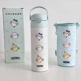 (5个起少3元)THEMOS膳魔师吸管保温杯500ml吉伊卡哇薄荷绿