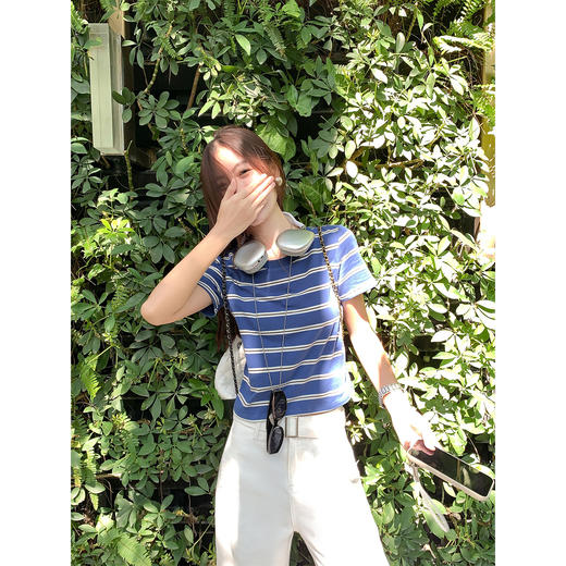 <曾小咸推荐>3.27现货秒杀 ！微信超特价！撞色条纹短袖T恤 日常99.99 立减60 秒杀39.99！！ 商品图2