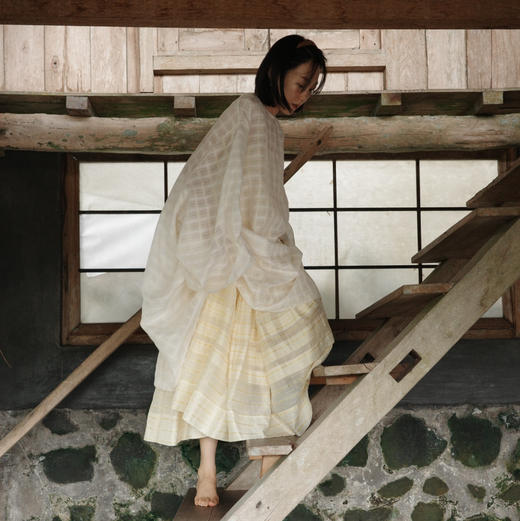 “小雏菊”真丝棉色织-超大幅摆裙 商品图6