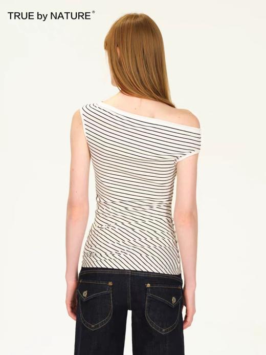 TRUE by NATURE/25SUT10/斜肩条纹短袖T恤 商品图3