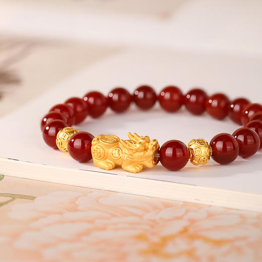 金六福吉祥S925银福禄貔貅玛瑙手串JLFYSC12568★ 商品图3