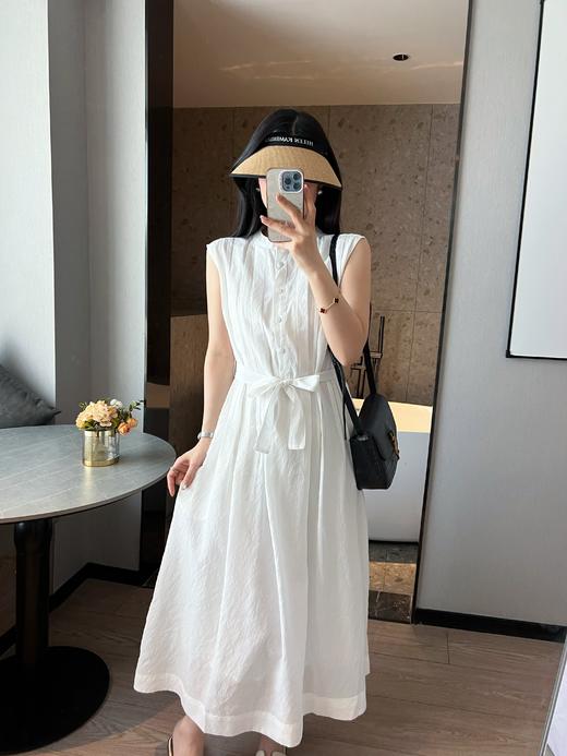 之禾法式重工苎麻平纹中长款连衣裙显瘦连衣裙 商品图11