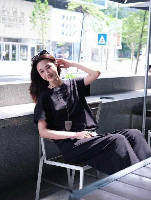 723-5 小禾渠道货 飞机装 套装 大长腿长裤 垂坠阔腿裤 显瘦显瘦显瘦 商品图3