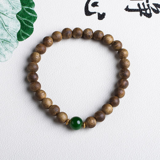 xy0466沉香+碧玉素雅手串 商品图0