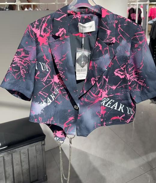 NC流行花色配金属链短袖小外套50530（黑）夏季152560090321 商品图0