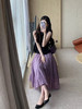 【百图lulu定制】【紫气东来套装】【一套199元】仿棉麻 黑色圆领小衫 柔软气质紫色 半裙 商品缩略图0