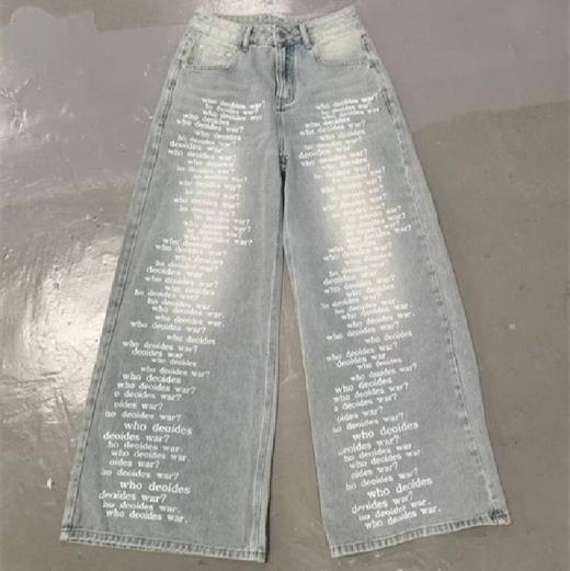 NC满印字母直筒牛仔裤50325 夏季 156052330091 商品图0