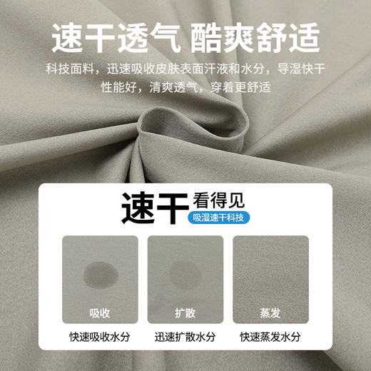 COOLMAX呼吸T恤圆领T恤短袖T恤男 吸湿排汗透气柔软抗皱 户外运动跑步登山徒步 CHF152041 商品图5