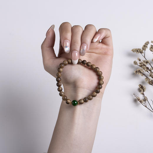 xy0466沉香+碧玉素雅手串 商品图6