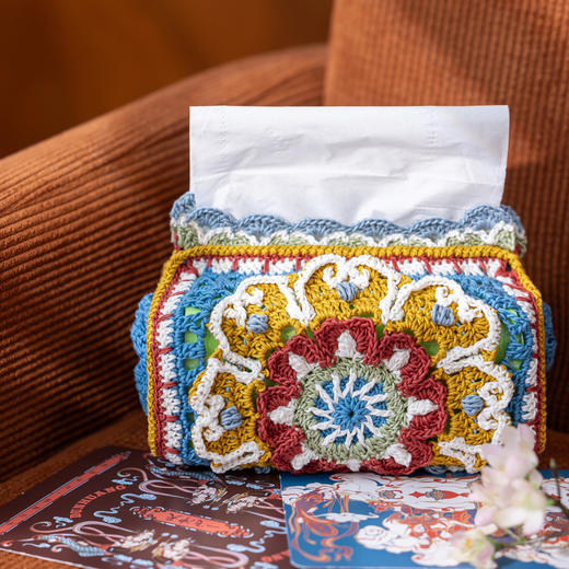 苏苏姐家锦韵团花纸巾盒手工DIY钩针家居毛线团自制材料包 商品图3