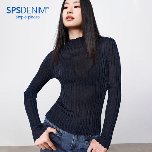 simplepieces冬季新品SPS毛织女高领长袖针织衫 商品图0
