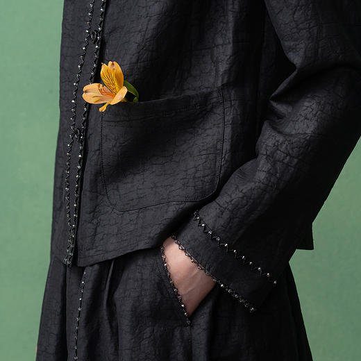 【林栖设计小店】（现货）【非遗香云纱】桑蚕丝外套上衣复古2025秋季新款衬衣女T1953244 商品图10