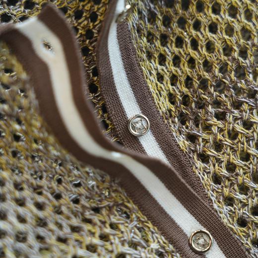 赛琳新款POLO领镂空莱赛尔天丝花纱复古衫 商品图8