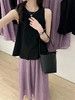 【百图lulu定制】【紫气东来套装】【一套199元】仿棉麻 黑色圆领小衫 柔软气质紫色 半裙 商品缩略图5