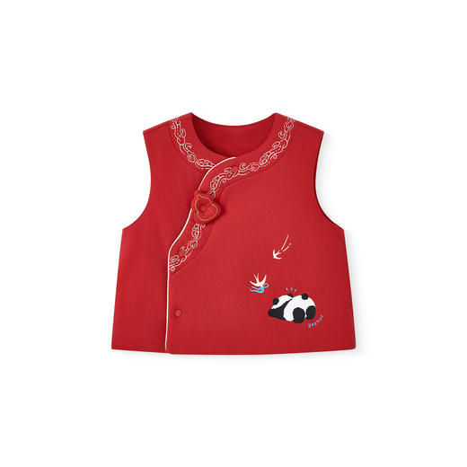 【商场同款】英氏婴儿满月红色小背心秋冬新款纯棉宝宝外穿马甲 商品图4