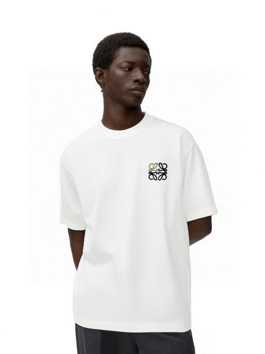 拼色款 L0E小罗 25新款 小标Logo刺绣圆领宽松短袖T恤 TX573 商品图0
