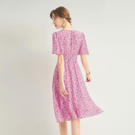 「高货kbnq」全新升级【铂金会员514/天猫699/差价185】(03029)洛诗琳气质桑蚕丝连衣裙2025夏季超高腰显瘦印花真丝裙 商品图3