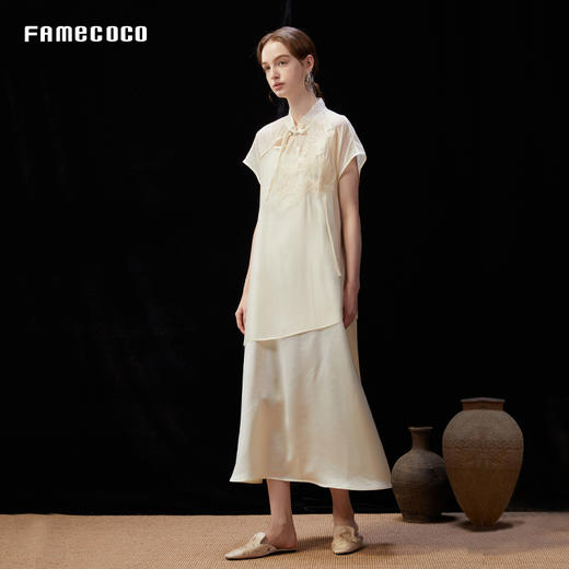 设计师品牌famecoco淡人新中式刺绣两件套连衣裙25夏新FAD3EA006 商品图2