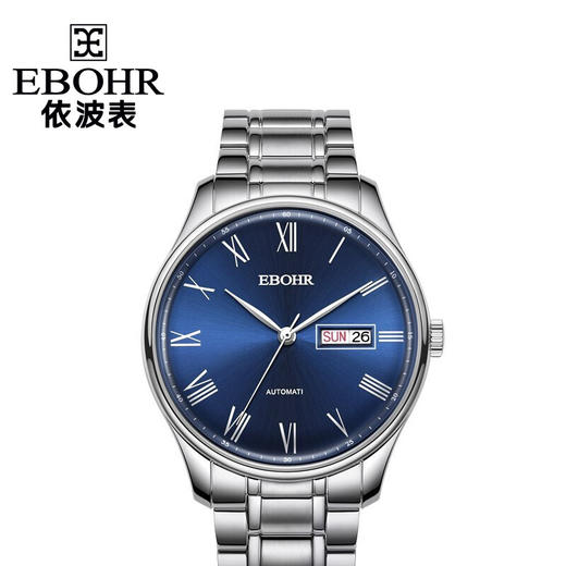 依波（EBOHR）21031318全自动机械表双日历超薄钢带防水男表 商品图0