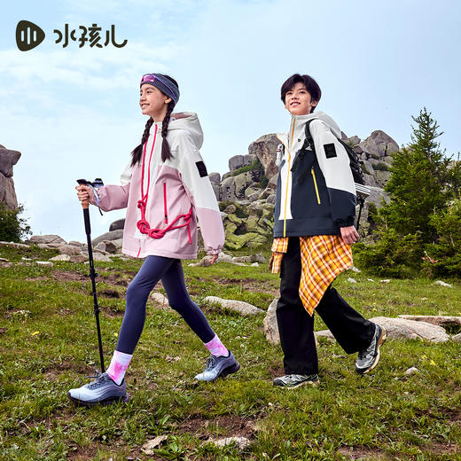水孩儿童装三防外套女童2025秋冬新品男童加绒防水厚风衣连帽上衣 商品图1