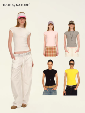 TRUE by NATURE/25SUT09/小飞袖圆领修身短袖T恤