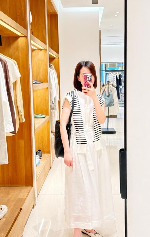 之禾法式重工苎麻平纹中长款连衣裙显瘦连衣裙 商品图9