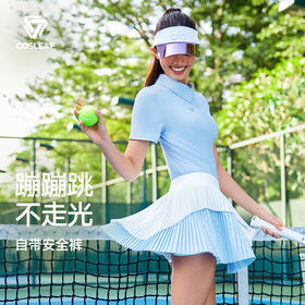 【假两件百褶短裙】科里芙休闲跑步条纹长腿防走光透气高腰A字运动网球裙