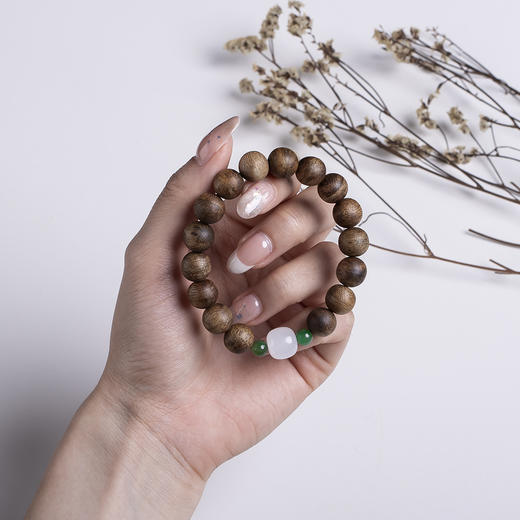 xy0465沉香+和田玉国风手串 商品图7