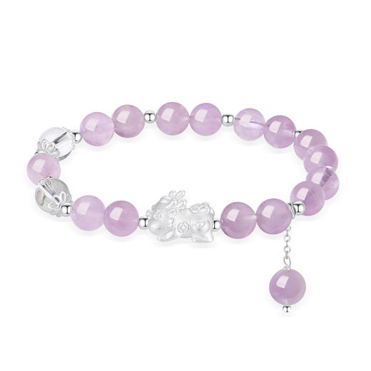 金六福吉祥S999银九紫离火转运珠紫水晶手串JLFYSL0199★ 商品图0