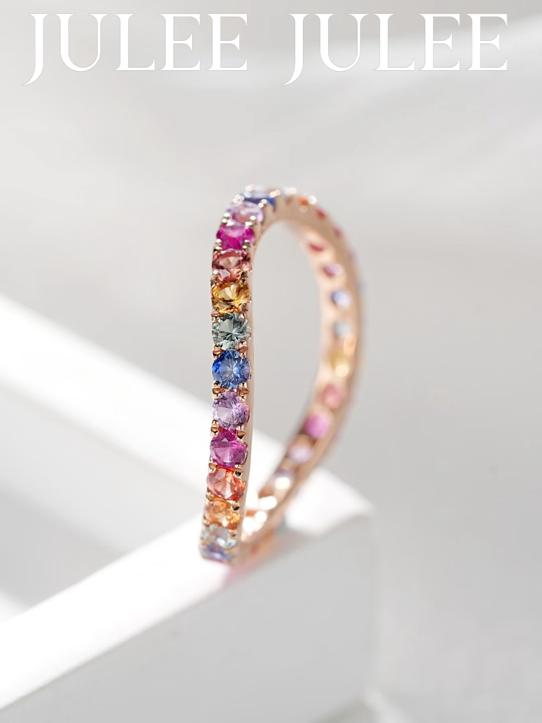 JULEE JULEE茱俪珠宝 18K玫瑰金精切蓝宝石戒指