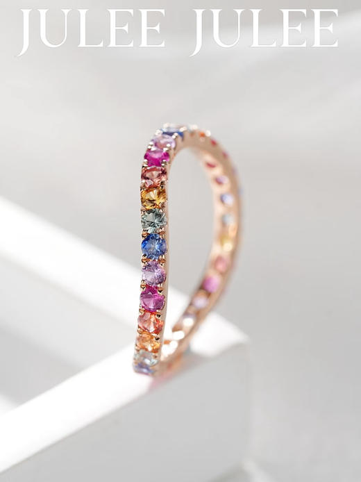 JULEE JULEE茱俪珠宝 18K玫瑰金精切蓝宝石戒指 商品图0