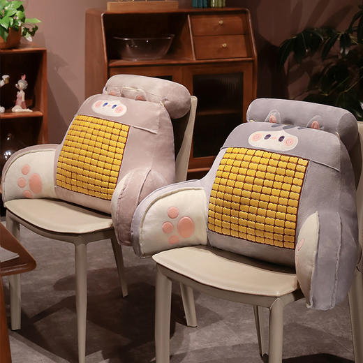 自然醒抱抱猫加高竹席拥抱式腰靠夏季凉席床头靠垫软包护腰靠枕大靠背抱枕QYL 商品图10