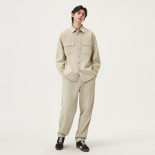 gxg.jeans男装 肌理感工装风宽松休闲翻领长袖衬衫外套 25秋 商品图3