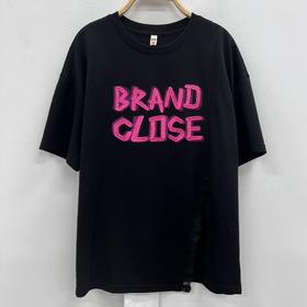 NC侧开叉拼蕾丝短袖T恤50504（黑）夏季152560030321