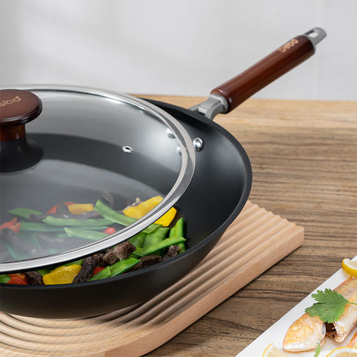 德铂优质精铁不锈炒锅 平底窒氮炒菜锅不粘锅无涂层炒锅 商品图4
