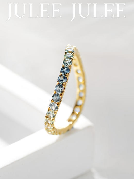 JULEE JULEE茱俪珠宝 18K玫瑰金精切蓝宝石戒指 商品图8