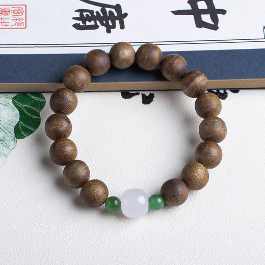 xy0465沉香+和田玉国风手串 商品图4