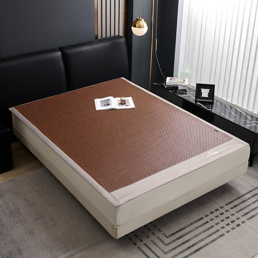 多喜爱 霸王藤席 远山（咖/灰）【精致刺绣】【四角弹力绑带】【无毛刺】加厚加密 平滑柔软 0.3+凉感值超国家标准 藤席编造  3D蜂窝透气 商品图1