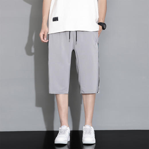 【超大码】【DH】大依优型大码七分裤冰丝美式休闲运动宽松过膝短裤潮牌男300斤 商品图8