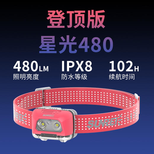 【129秒杀】山力士星光480高海拔攀登山头灯IPX8远射锂电户外超长续航头灯 商品图2