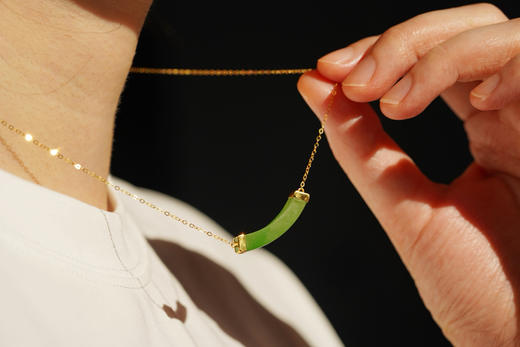 18k金镶嵌｜老坑碧玉smile 商品图2