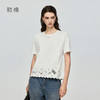 初棉重工镂空绣花短袖T恤363601040 | 经典黑与云朵白双色可选、宽松版型设计、微弹面料、贴合身形不束缚、适合日常穿搭、镂空绣花工艺、精致细腻、多尺码选择 商品缩略图0